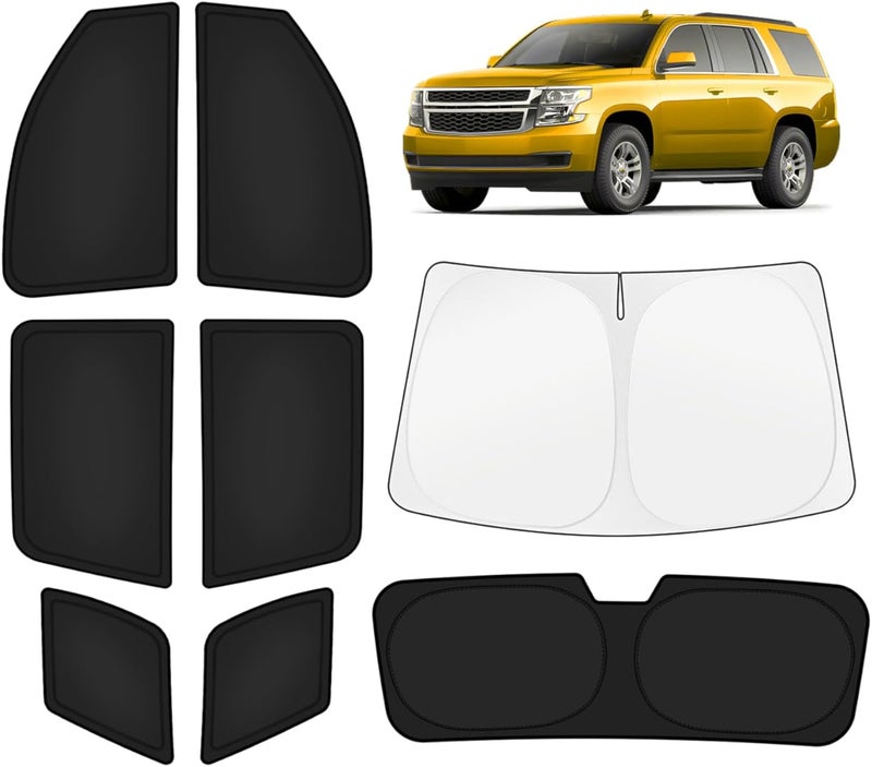 KUST Car Window Shades for Chevy Tahoe 2015-2020 Windshield Sun Shade Side Window Cover UV Block Privacy Protection Tahoe Accessories for Camping Blackout Rear Back Full Set 8PCS - Image 1